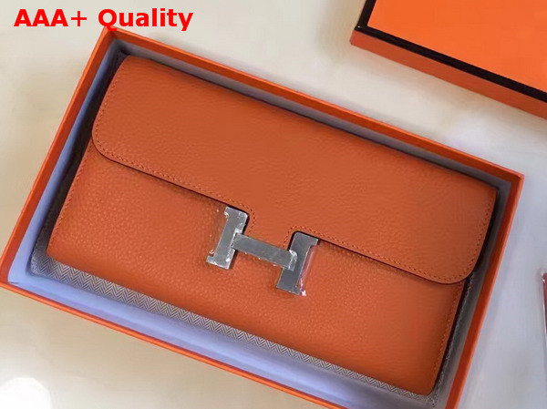 Hermes Constance Wallet Orange Togo Leather Replica