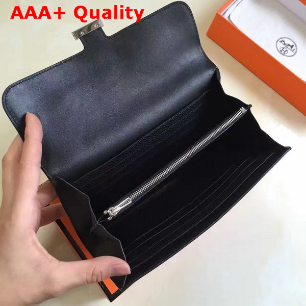 Hermes Constance Wallet in Black Togo Leather Replica