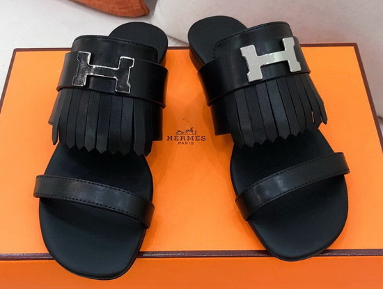 Hermes Coralia Sandal Noir Calfskin Replica