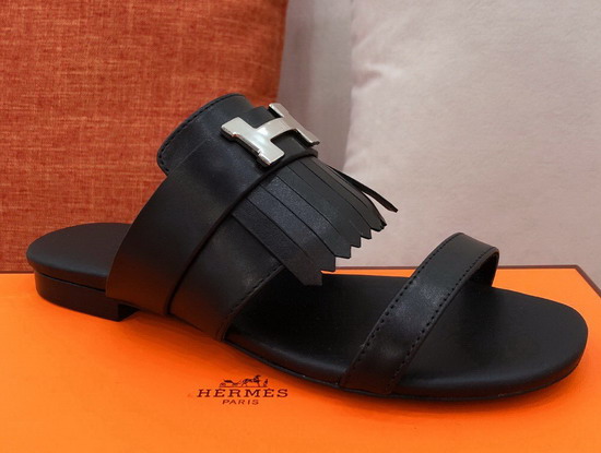 Hermes Coralia Sandal Noir Calfskin Replica