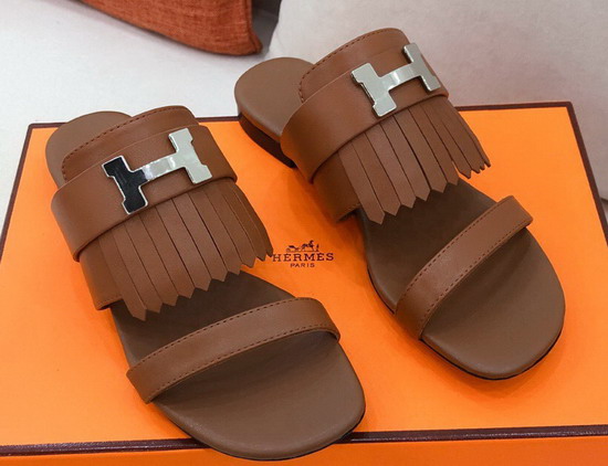 Hermes Coralia Sandal Tan Calfskin Replica