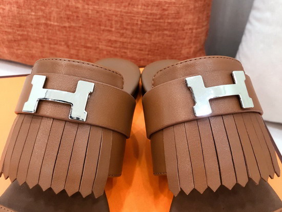 Hermes Coralia Sandal Tan Calfskin Replica