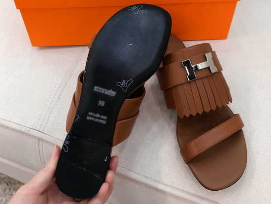 Hermes Coralia Sandal Tan Calfskin Replica