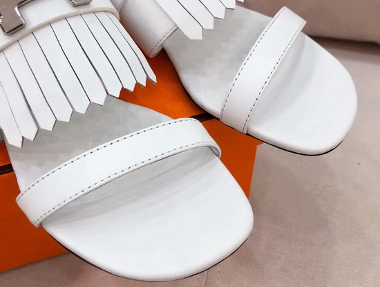 Hermes Coralia Sandal White Calfskin Replica