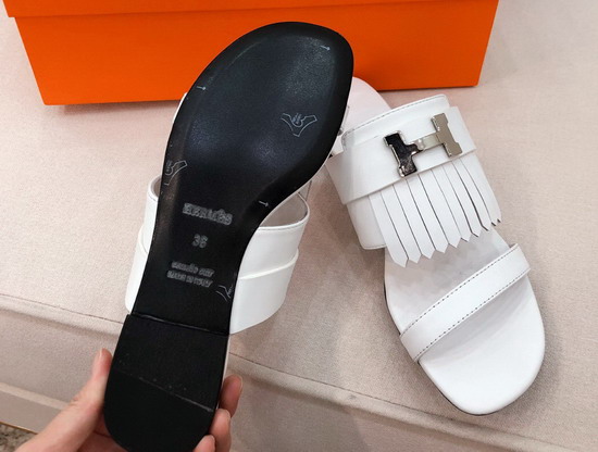 Hermes Coralia Sandal White Calfskin Replica