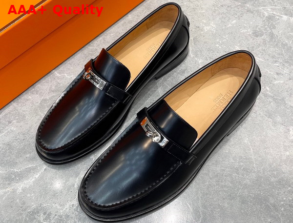 Hermes Destin Loafer in Black Calfskin for Men Replica