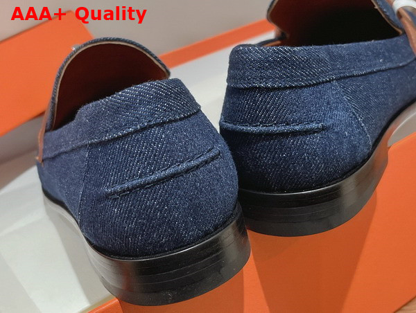 Hermes Destin Loafer in Blue Denim Replica