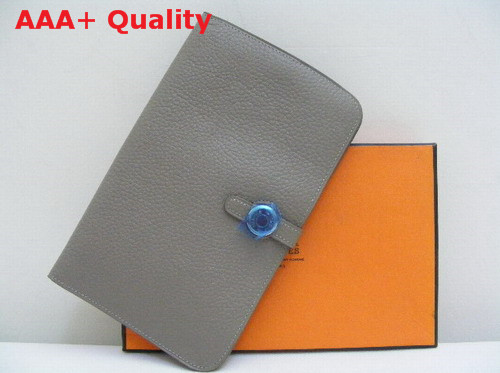 Hermes Dogon Combined Wallet Grey Replica