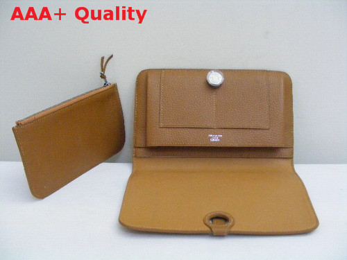 Hermes Dogon Combined Wallet Tan Replica