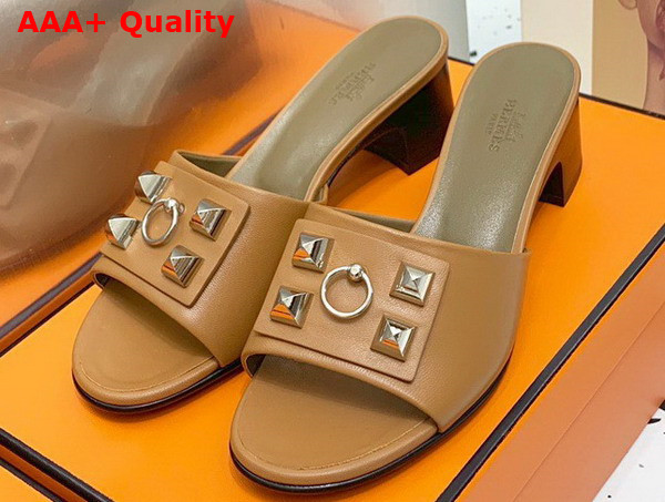 Hermes Dreamy Sandal Beige Dore Calfskin Replica