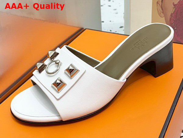 Hermes Dreamy Sandal Blanc Dore Calfskin Replica