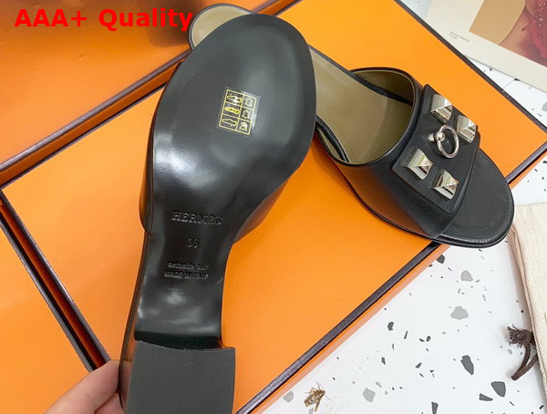 Hermes Dreamy Sandal Noir Dore Calfskin Replica