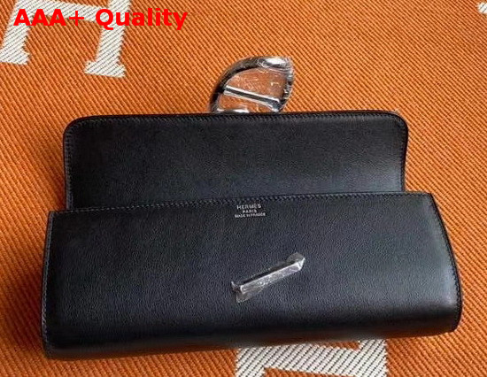 Hermes Egee Clutch in Black Swift Calfskin Replica