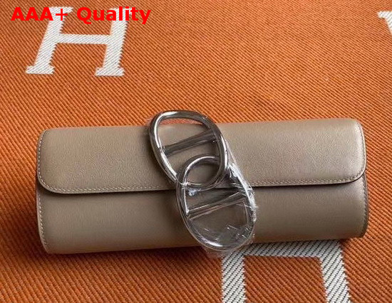 Hermes Egee Clutch in Light Grey Swift Calfskin Replica