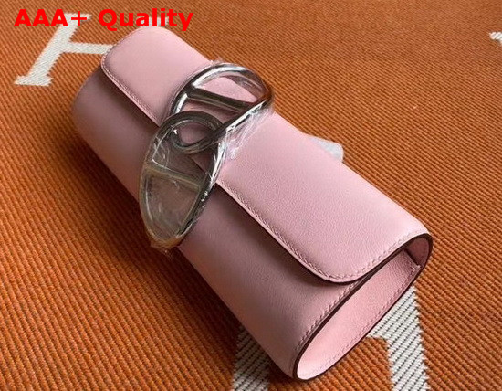 Hermes Egee Clutch in Light Pink Swift Calfskin Replica