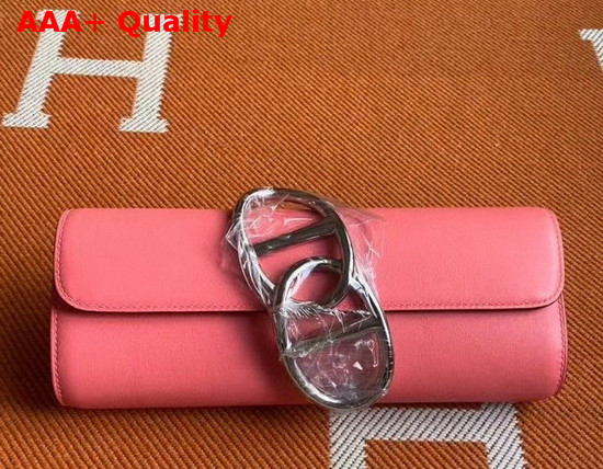 Hermes Egee Clutch in Pink Swift Calfskin Replica