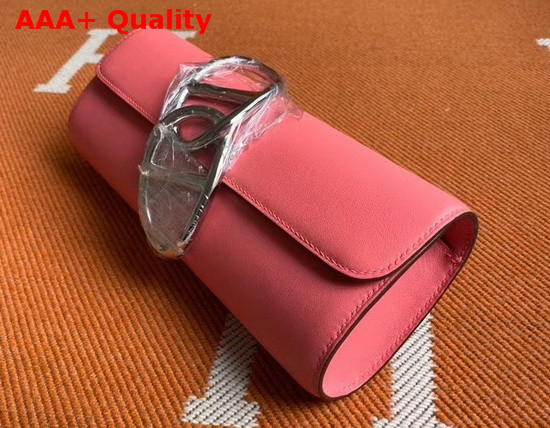 Hermes Egee Clutch in Pink Swift Calfskin Replica