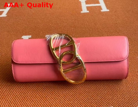 Hermes Egee Clutch in Pink Swift Calfskin Replica