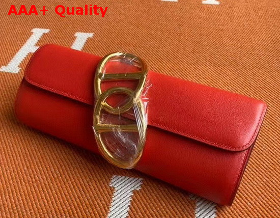 Hermes Egee Clutch in Red Swift Calfskin Replica