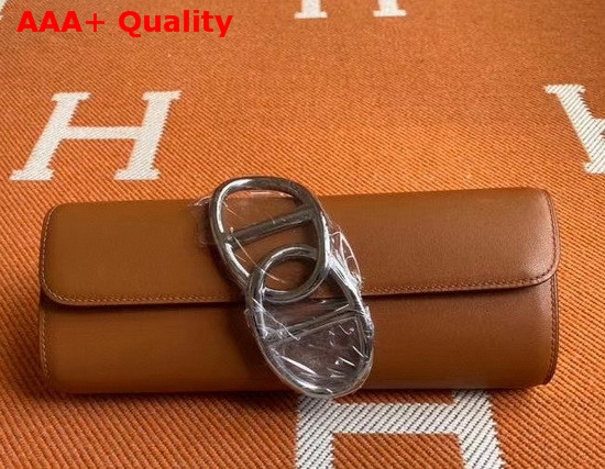 Hermes Egee Clutch in Tan Swift Calfskin Replica