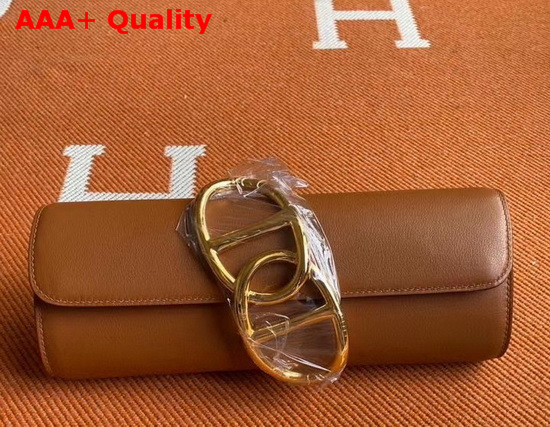 Hermes Egee Clutch in Tan Swift Calfskin Replica