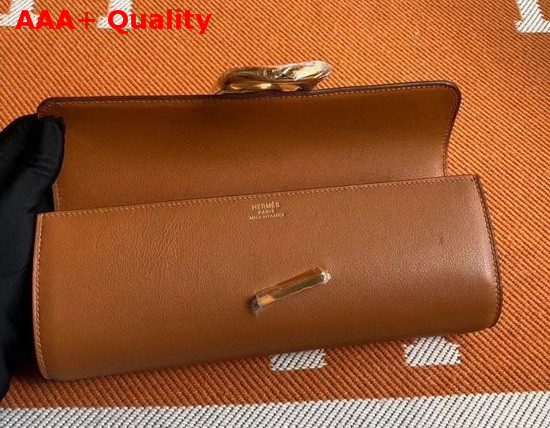 Hermes Egee Clutch in Tan Swift Calfskin Replica