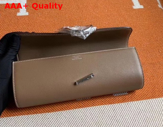 Hermes Egee Clutch in Taupe Swift Calfskin Replica