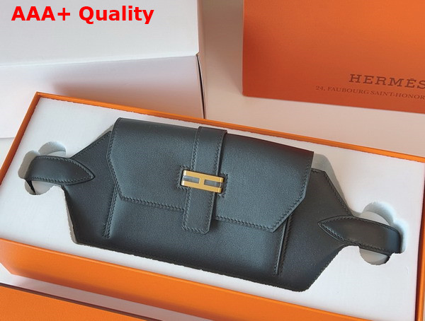 Hermes Elan Pocket 24 Belt Gris Meyer Swift Calfskin Replica