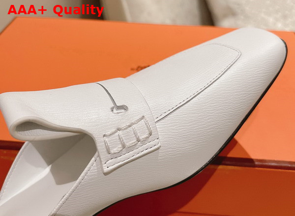 Hermes Eloge Mule Blanc Boarded Goatskin Replica