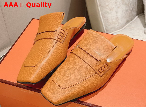 Hermes Eloge Mule Tan Boarded Goatskin Replica