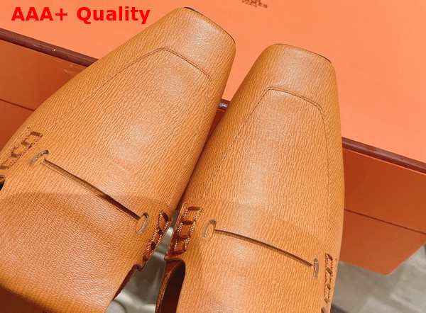 Hermes Eloge Mule Tan Boarded Goatskin Replica