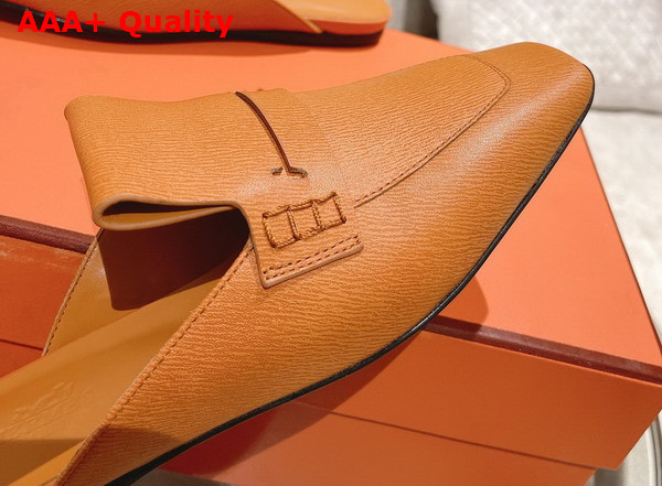 Hermes Eloge Mule Tan Boarded Goatskin Replica