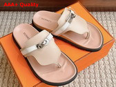 Hermes Empire Sandal in Beige Calfskin Replica