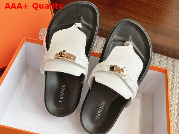 Hermes Empire Sandal in Blanc Calfskin Replica