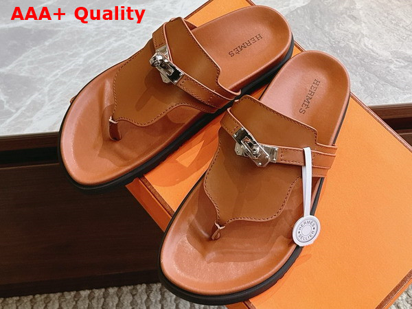 Hermes Empire Sandal in Naturel Calfskin Replica