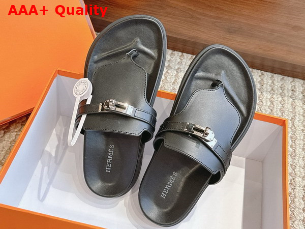 Hermes Empire Sandal in Noir Calfskin Replica