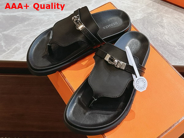 Hermes Empire Sandal in Noir Calfskin Replica