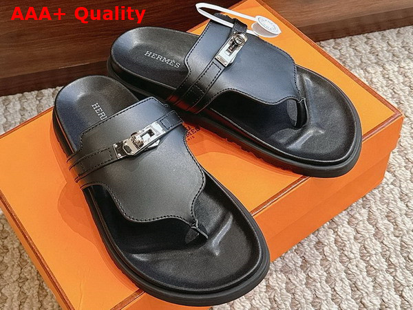 Hermes Empire Sandal in Noir Calfskin Replica