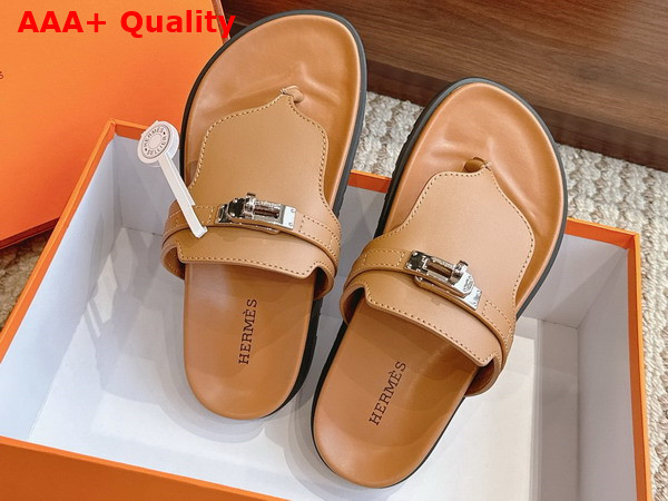 Hermes Empire Sandal in Tan Calfskin Replica