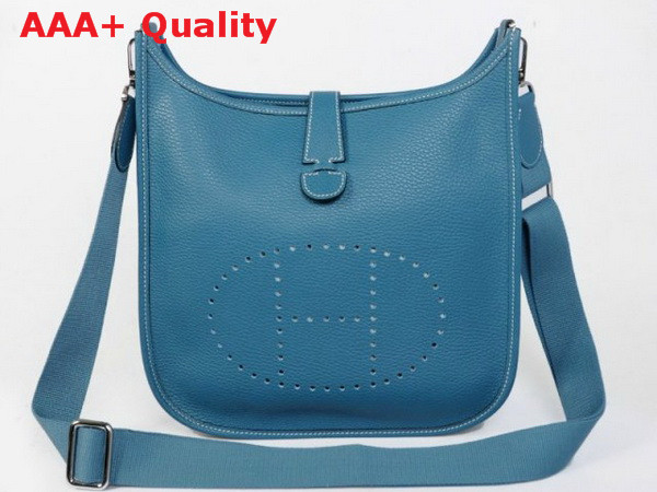 Hermes Evelyne Bag In Blue Leather Replica