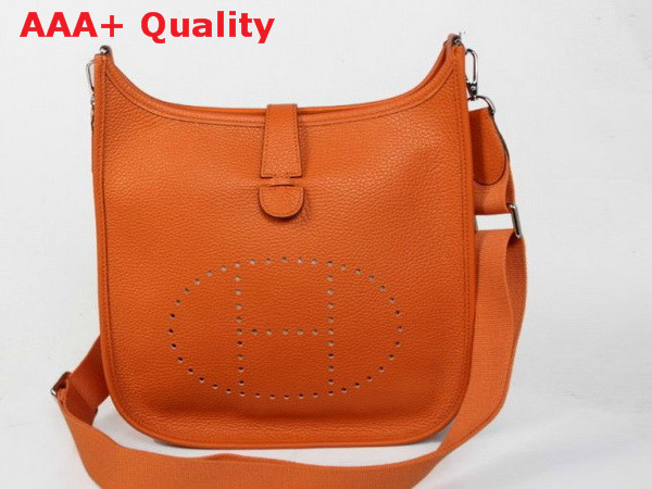 Hermes Evelyne Bag In Orange Leather Replica