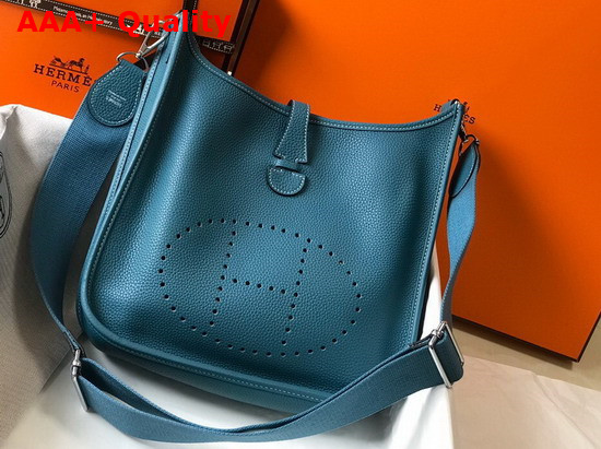 Hermes Evelyne III 29 Bag in Blue Taurillon Clemence Leather Replica