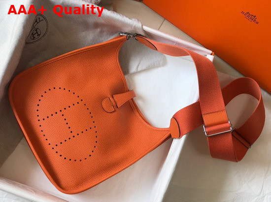 Hermes Evelyne III 29 Bag in Orange Taurillon Clemence Leather Replica