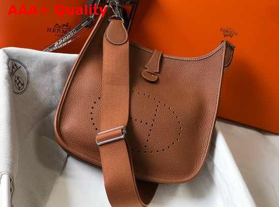 Hermes Evelyne III 29 Bag in Tan Taurillon Clemence Leather Replica