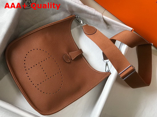 Hermes Evelyne III 29 Bag in Tan Taurillon Clemence Leather Replica