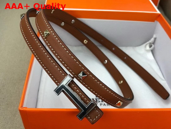 Hermes Focus Belt Buckle and Clous Medor Leather Strap 13mm Swift Calfskin Gold Replica