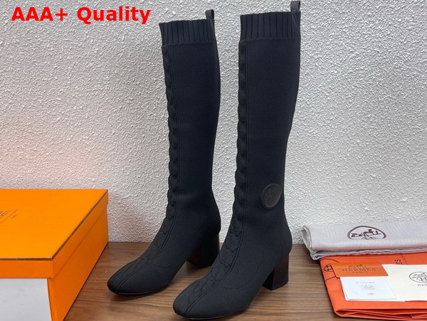 Hermes Fontaine 60 Boot Noir Knit Replica