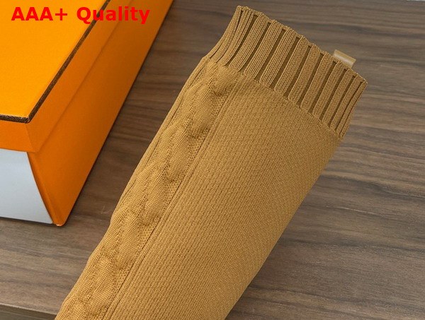 Hermes Fontaine 60 Boot in Tan Knit Replica