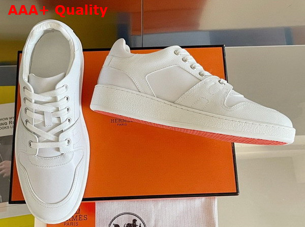 Hermes Free Sneaker Blanc Calfskin and Epsom Calfskin Replica