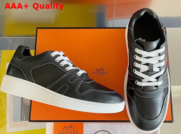 Hermes Free Sneaker Noir Calfskin and Epsom Calfskin Replica